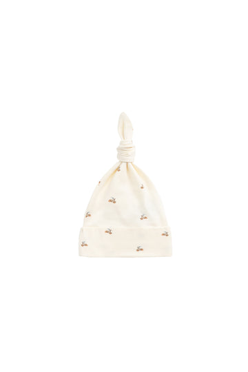 Organic Cotton Knot Beanie - Forest Night Acorns Childrens Beanie from Jamie Kay NZ