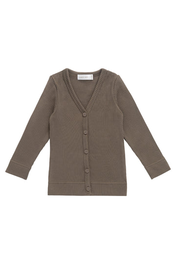 Organic Cotton Modal Cardigan - Fir Bark Childrens Cardigan from Jamie Kay NZ