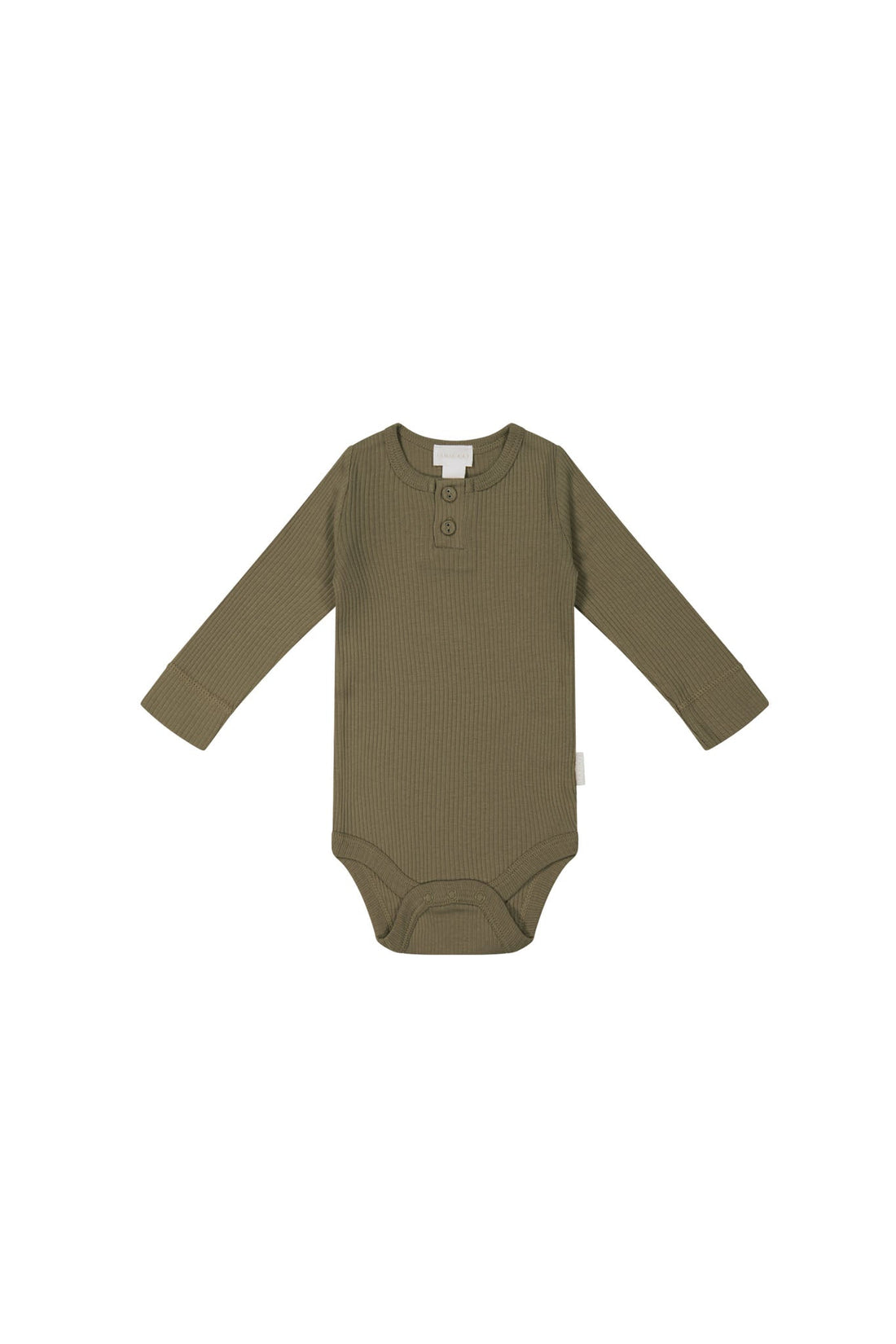 Organic Cotton Modal Long Sleeve Bodysuit - Fir Bark Childrens Bodysuit from Jamie Kay NZ