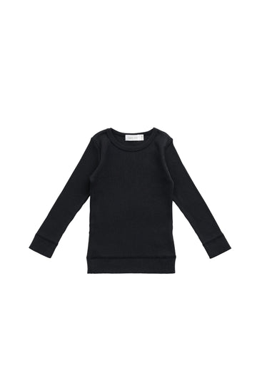 Organic Cotton Modal Marina Long Sleeve Top - Ebony Childrens Top from Jamie Kay NZ