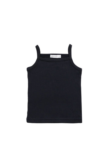 Organic Cotton Modal Marina Singlet - Ebony Childrens Top from Jamie Kay NZ