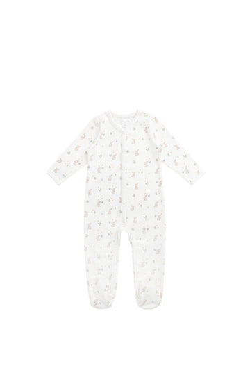 Organic Cotton Murphy Onepiece - Lapin Jardin Crisp Childrens Pyjama from Jamie Kay NZ