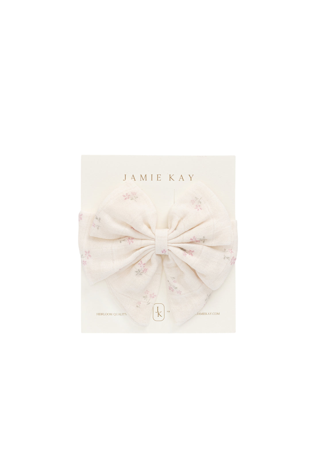 Organic Cotton Muslin Annalise Bow - Pauline Pink Childrens Bow from Jamie Kay NZ