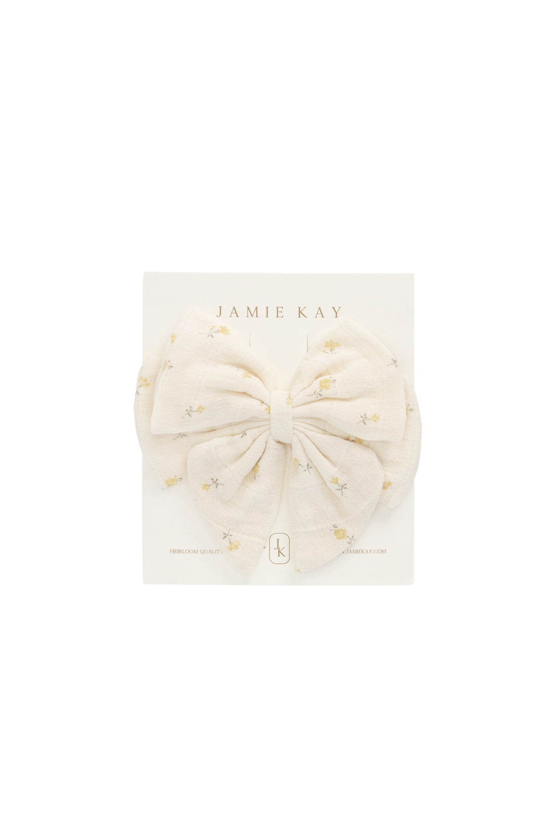 Organic Cotton Muslin Annalise Bow - Vintage Ditsy Childrens Bow from Jamie Kay NZ