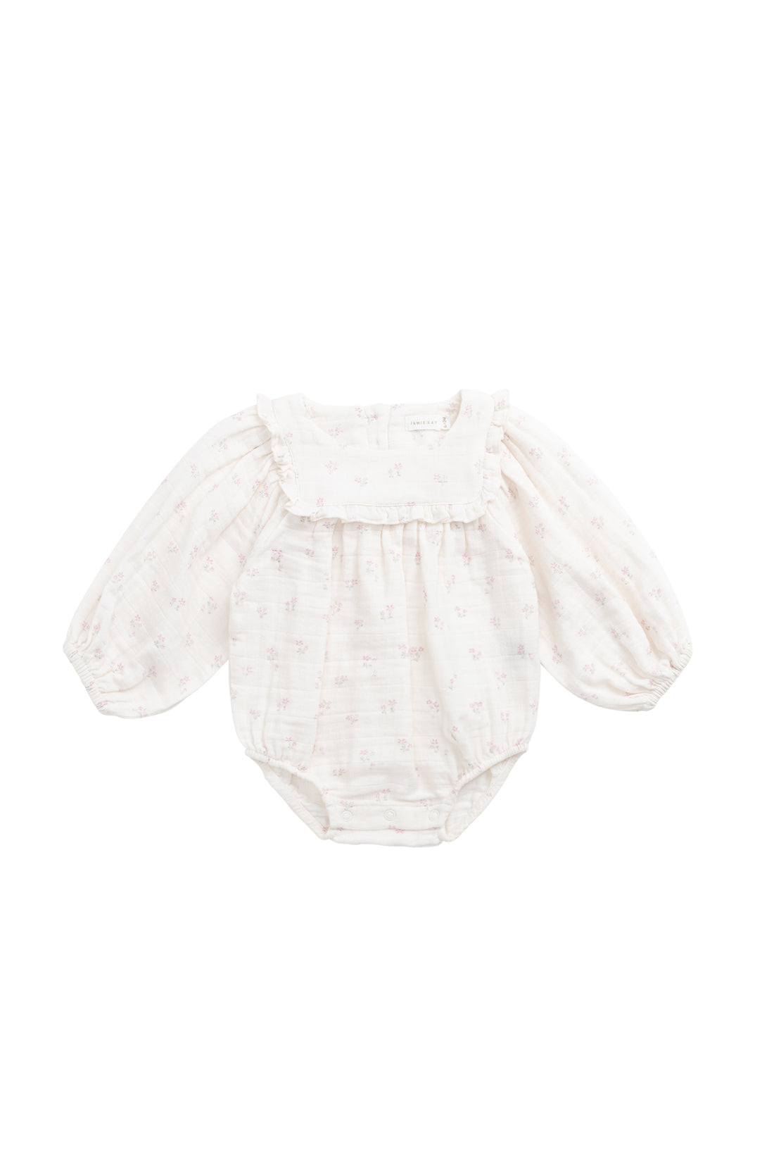 Organic Cotton Muslin Frances Playsuit - Pauline Pink Childrens Playsuit from Jamie Kay NZ