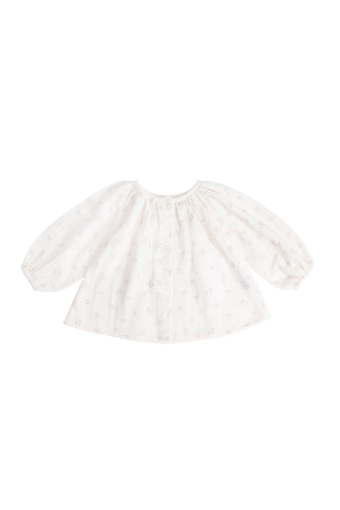 Organic Cotton Muslin Heather Blouse - Pauline Pink Childrens Top from Jamie Kay NZ