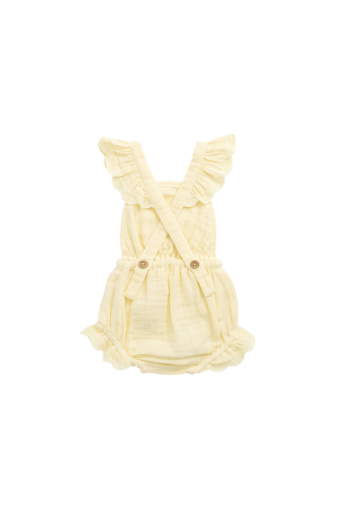 Organic Cotton Muslin Luciana Playsuit - Sunshine Childrens Playsuit from Jamie Kay NZ