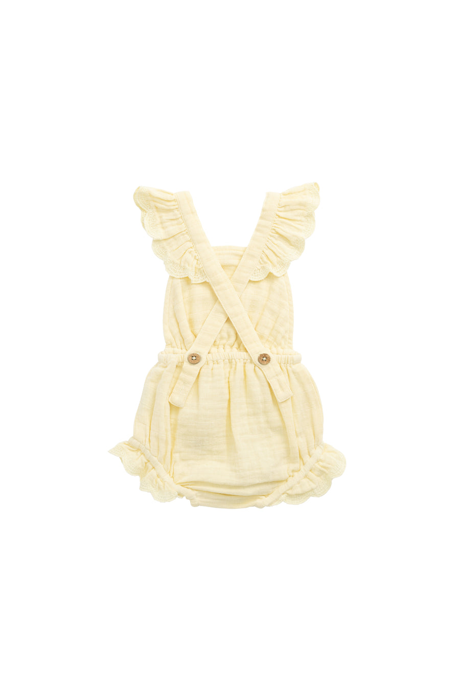Organic Cotton Muslin Luciana Playsuit - Sunshine Childrens Playsuit from Jamie Kay NZ