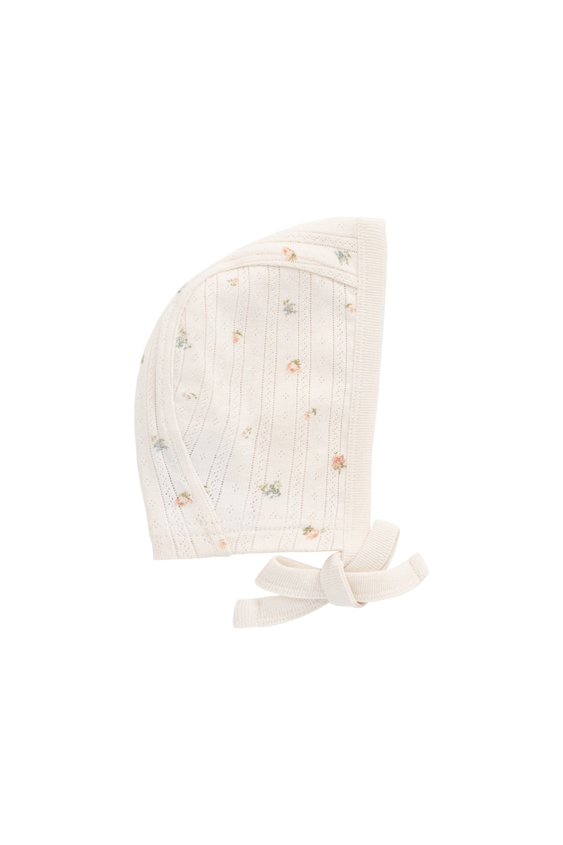 Organic Cotton Pointelle Bonnet - Sweet Magnolia Simple Childrens Bonnet from Jamie Kay NZ