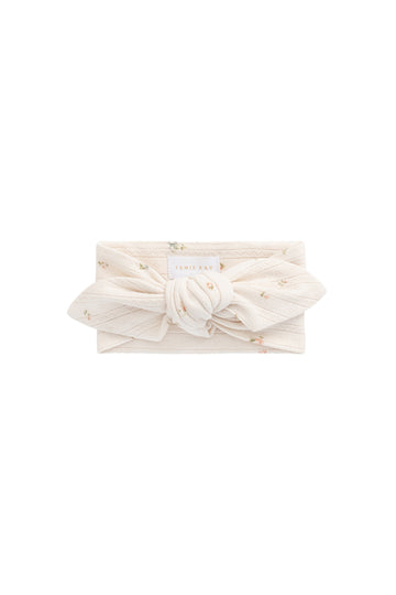 Organic Cotton Pointelle Headband - Sweet Magnolia Simple Childrens Headband from Jamie Kay NZ