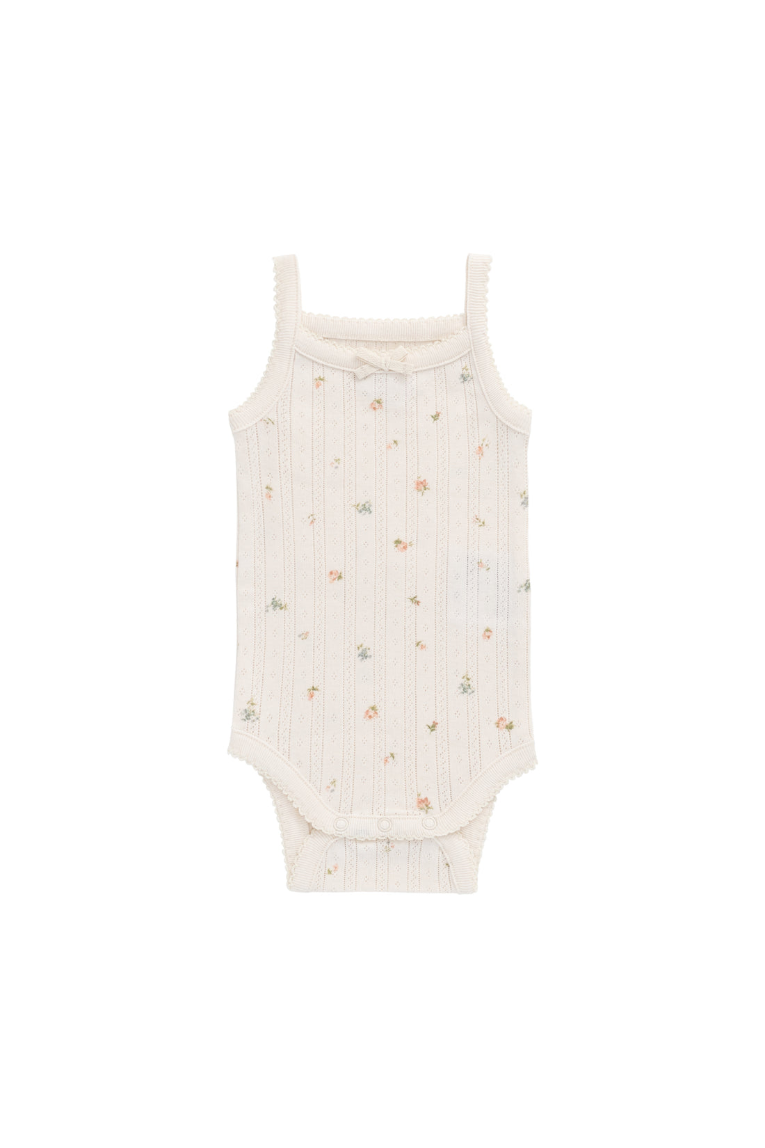 Organic Cotton Pointelle Singletsuit - Sweet Magnolia Simple Childrens Bodysuit from Jamie Kay NZ