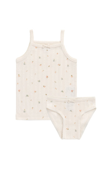 Organic Cotton Pointelle Underwear Set - Sweet Magnolia Simple Childrens Underwear from Jamie Kay NZ