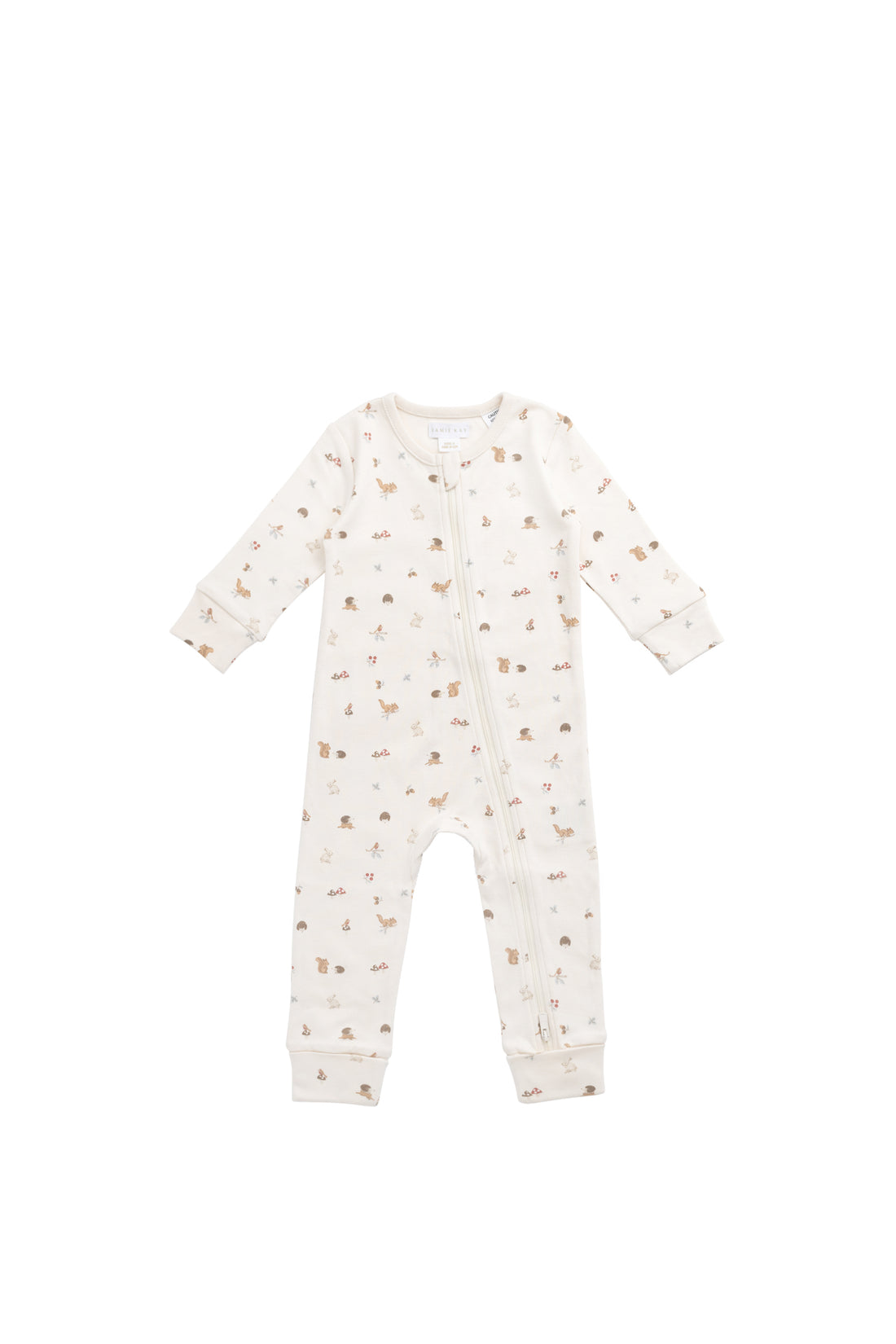 Organic Cotton Reese Zip Onepiece - Forest Gathering Childrens Onepiece from Jamie Kay NZ