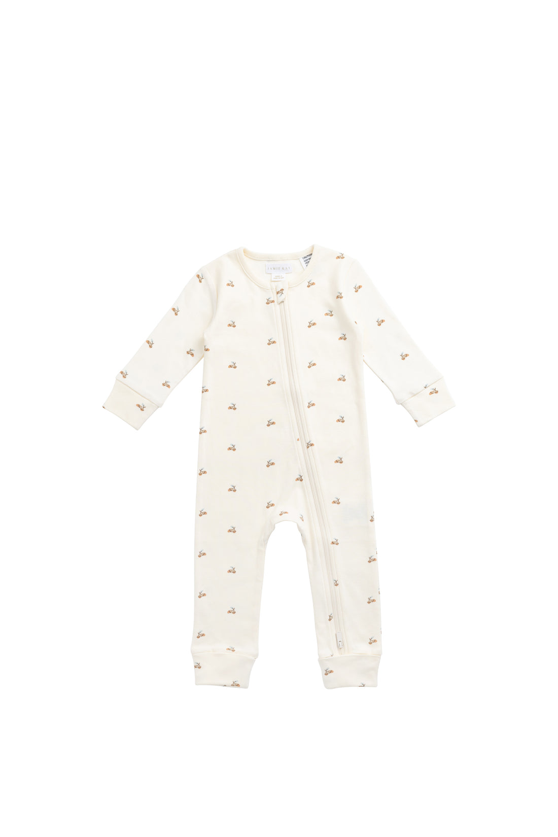 Organic Cotton Reese Zip Onepiece - Forest Night Acorns Childrens Onepiece from Jamie Kay NZ