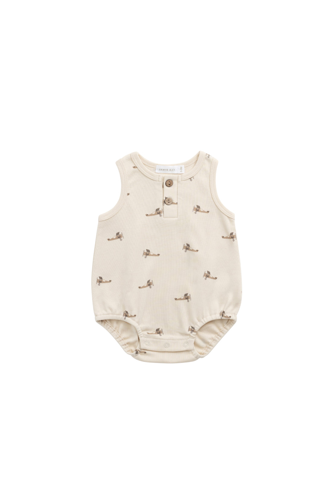 Pima Cotton Archie Playsuit - Fly High Vanilla Cream Childrens Playsuit from Jamie Kay NZ