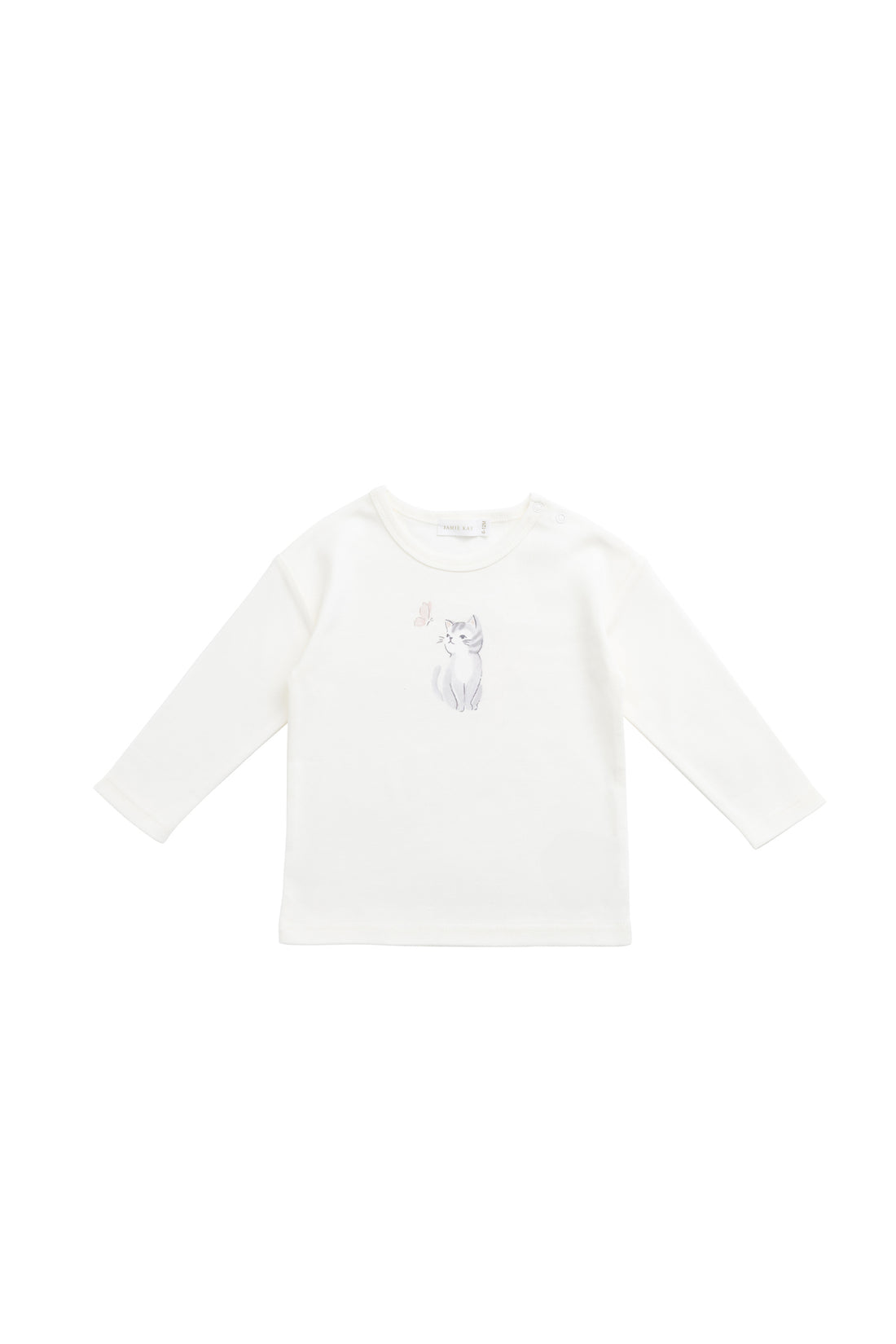 Pima Cotton Arnold Long Sleeve Top - Little Moon Parchment Childrens Top from Jamie Kay NZ