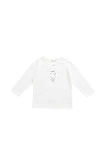 Pima Cotton Arnold Long Sleeve Top - Little Moon Parchment Childrens Top from Jamie Kay NZ