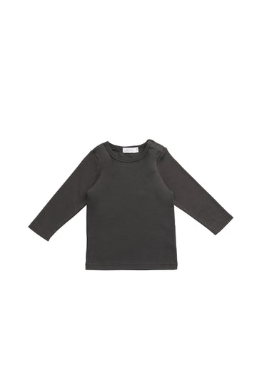Pima Cotton Vinny Long Sleeve Top - Bistre Childrens Top from Jamie Kay NZ