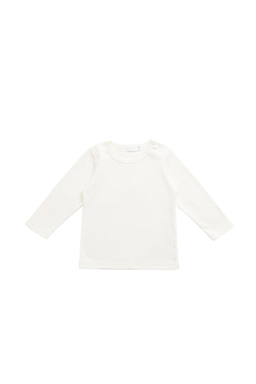 Pima Cotton Vinny Long Sleeve Top - Cloud Childrens Top from Jamie Kay NZ