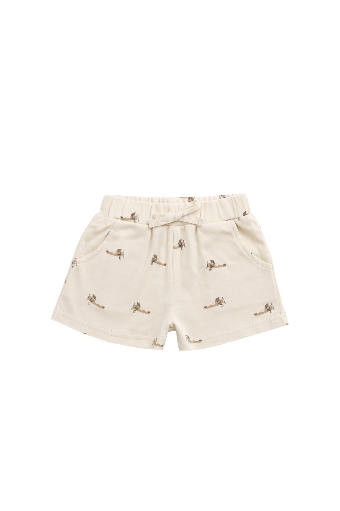 Pima Cotton Wesley Short - Fly High Vanilla Cream Childrens Short from Jamie Kay NZ