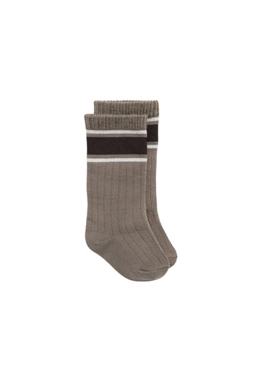 Sporty Sock - Fir Bark/Bistre Childrens Sock from Jamie Kay NZ