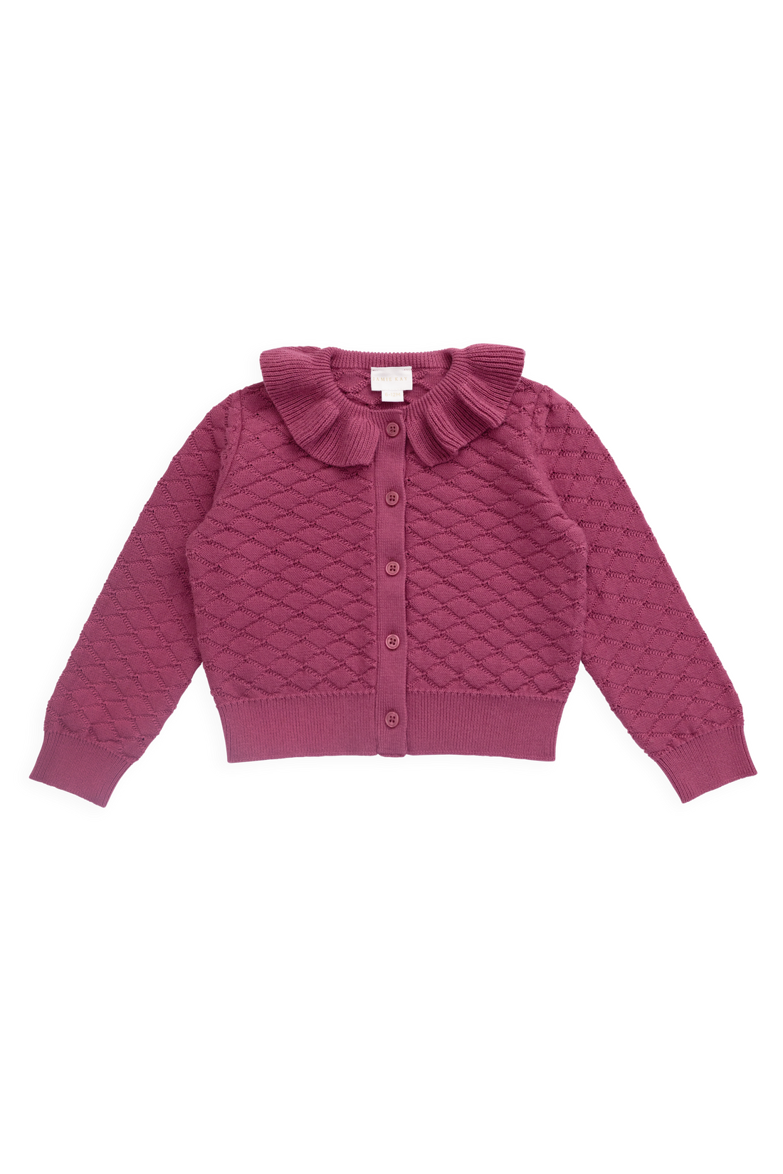 Alison Cardigan - Raspberry Wine Childrens Cardigan from Jamie Kay NZ