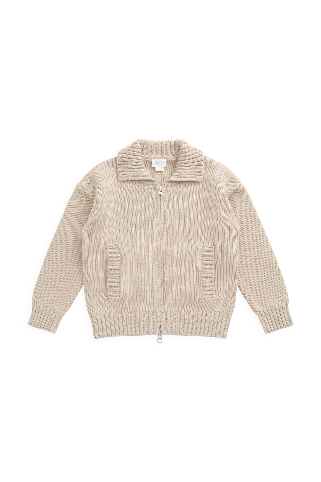 Charlie Zip-Up Cardigan - Wheat Childrens Cardigan from Jamie Kay NZ