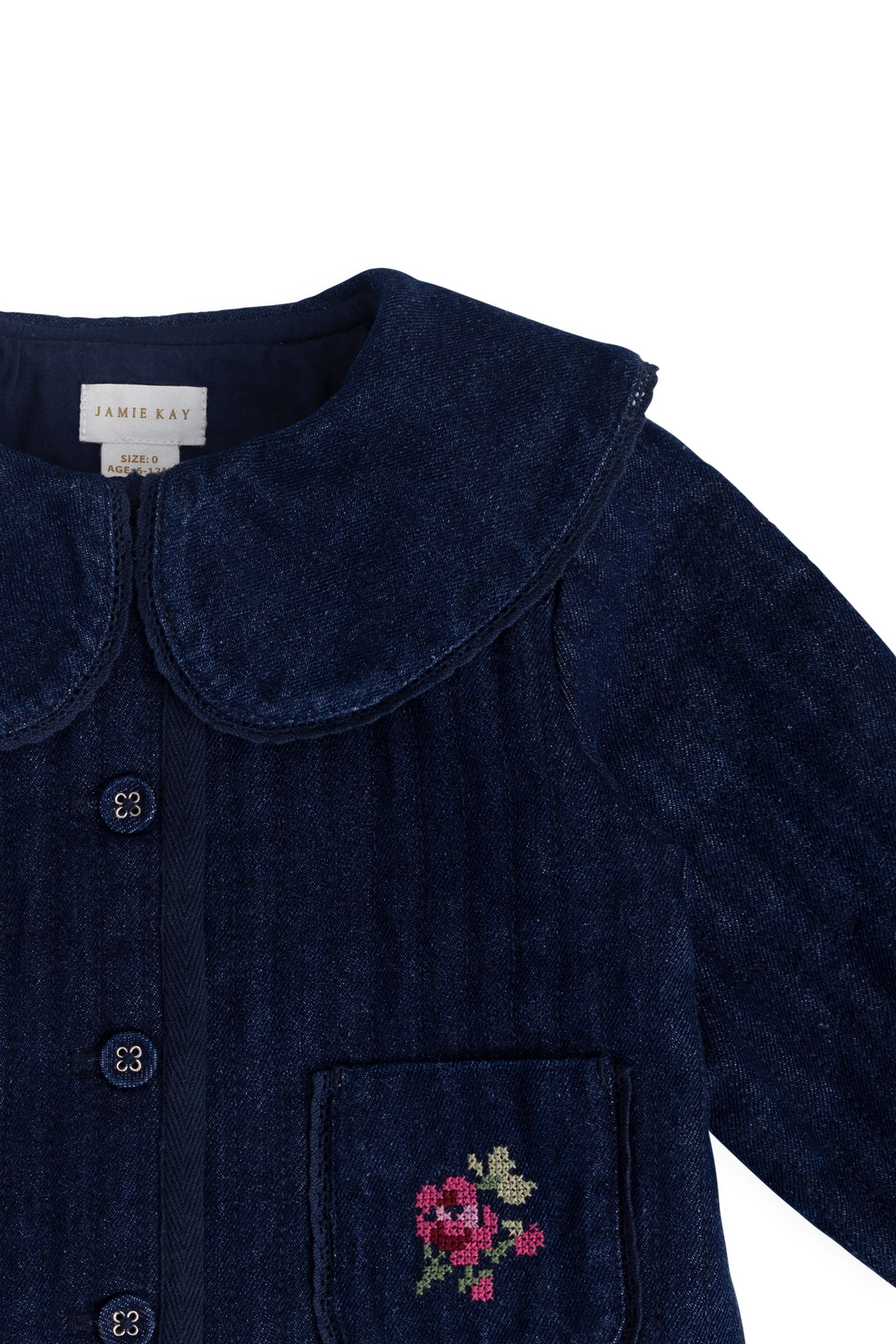 Gracen Jacket - Deep Sea Denim Orchid Rose Childrens Jacket from Jamie Kay NZ