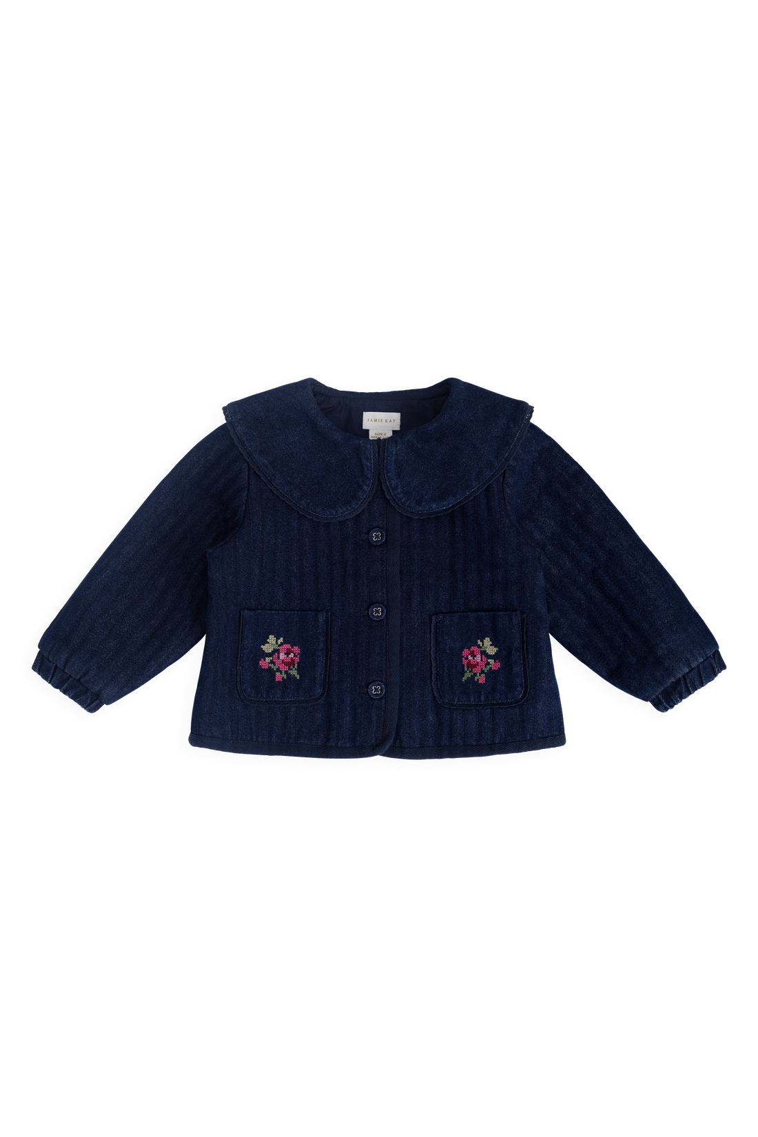 Gracen Jacket - Deep Sea Denim Orchid Rose Childrens Jacket from Jamie Kay NZ