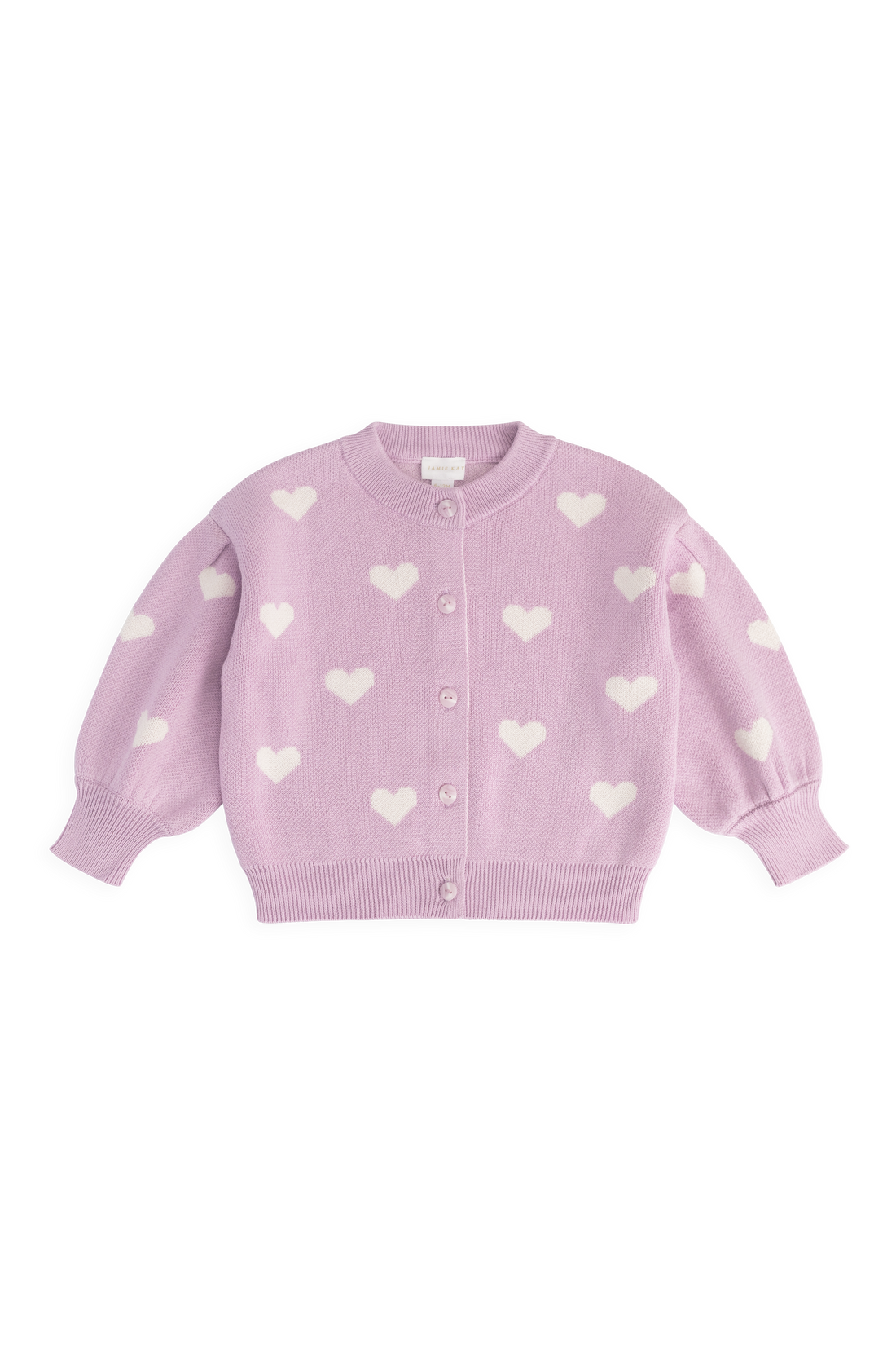 Kayla Cardigan - Kayla Heart Jacquard Orchid Dream Childrens Cardigan from Jamie Kay NZ