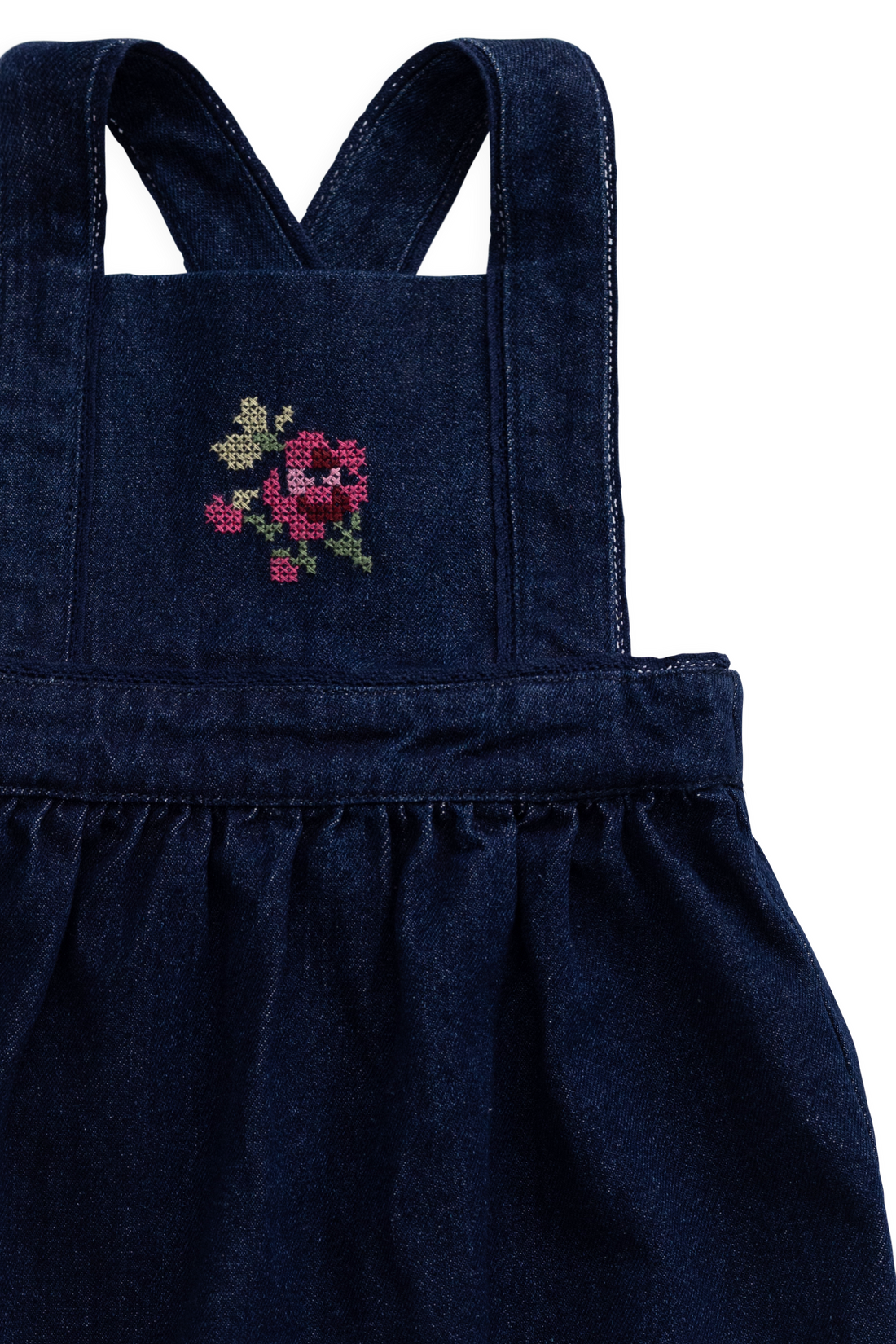 Maylah Overall - Deep Sea Denim Orchid Rose Childrens Overall from Jamie Kay NZ