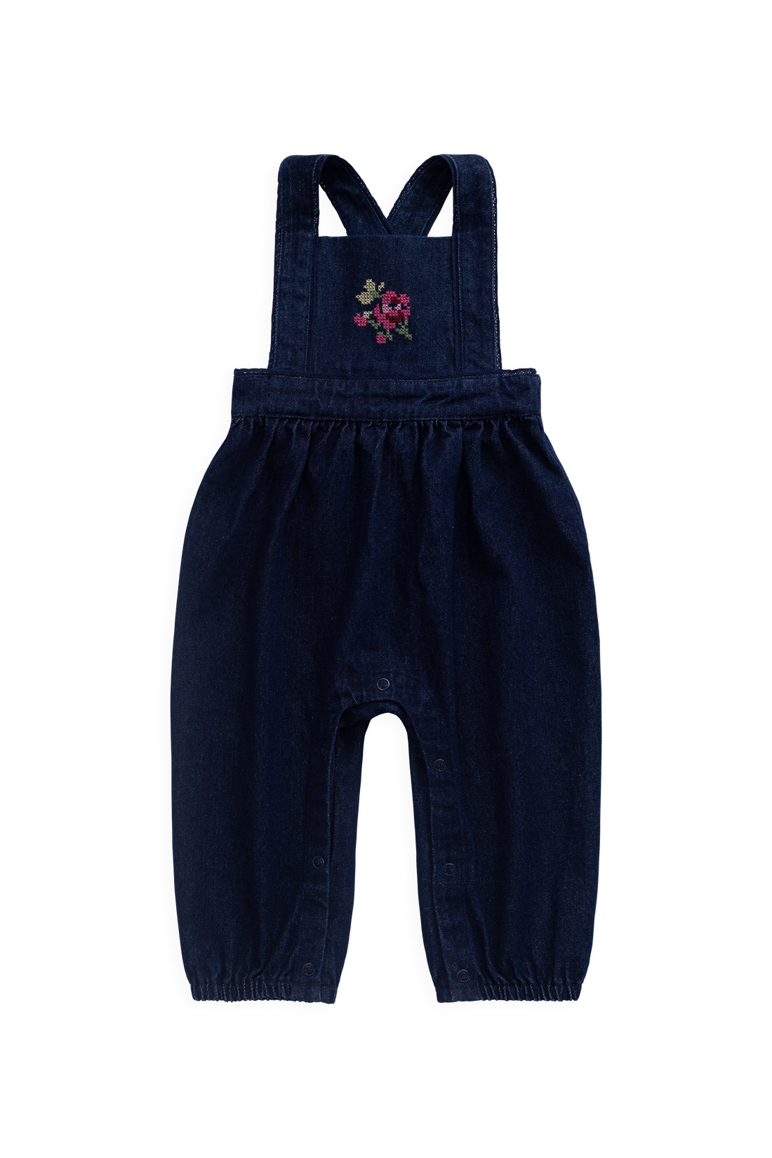 Maylah Overall - Deep Sea Denim Orchid Rose Childrens Overall from Jamie Kay NZ