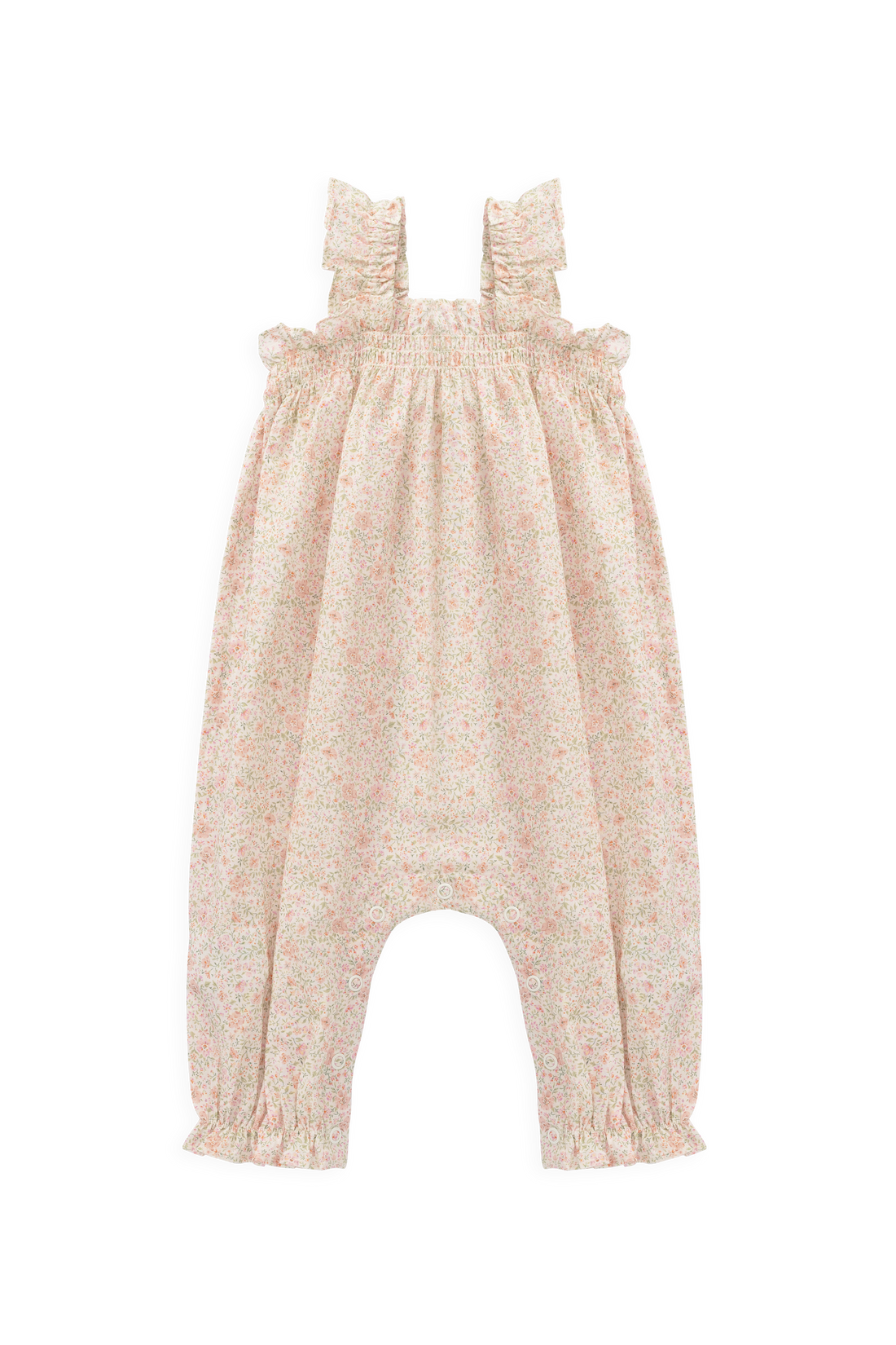 Organic Cotton Catalina Playsuit - Flora Pink Childrens Playsuit from Jamie Kay NZ