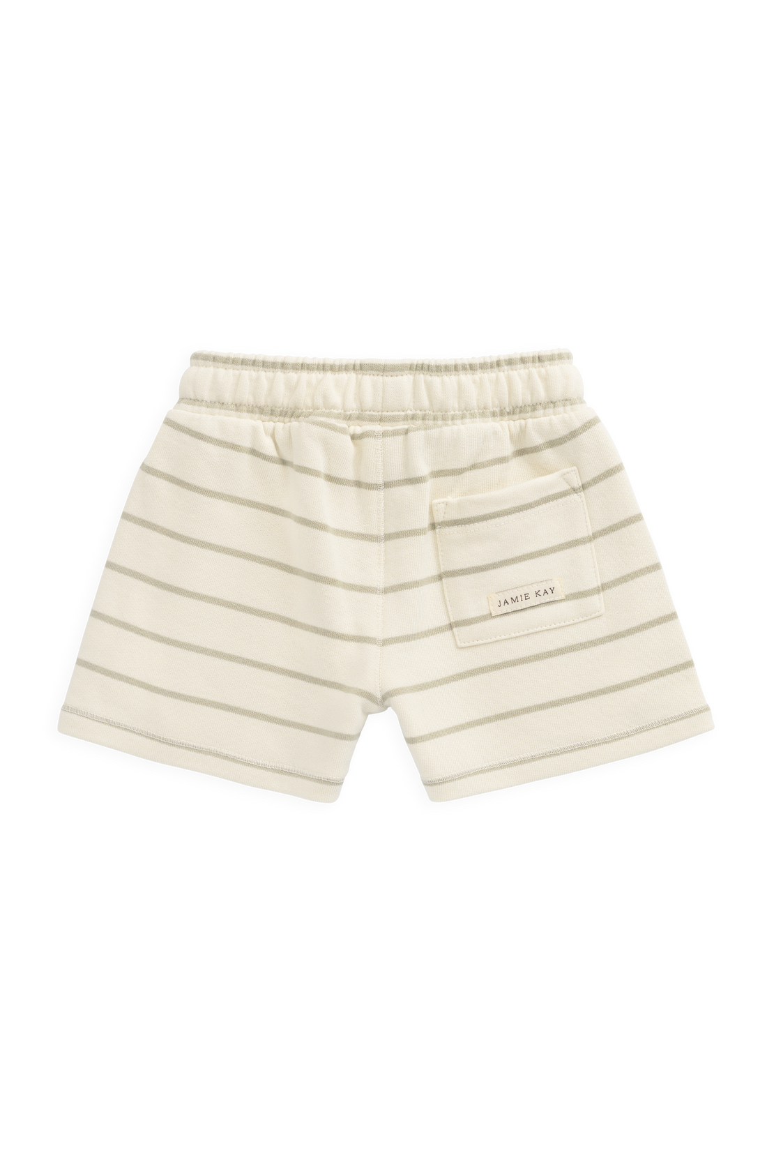 Organic Cotton Jalen Short - Horizon Stripe Lichen/Cloud Childrens Shorts from Jamie Kay NZ