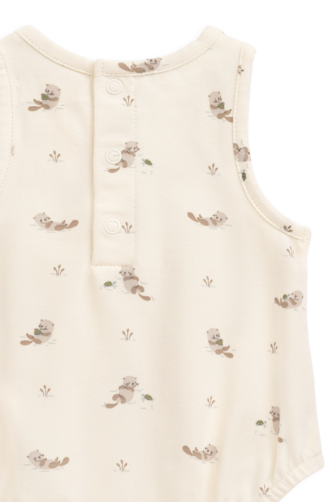 Organic Cotton Lionel Playsuit - Otter Buddies Tofu Childrens Playsuit from Jamie Kay NZ