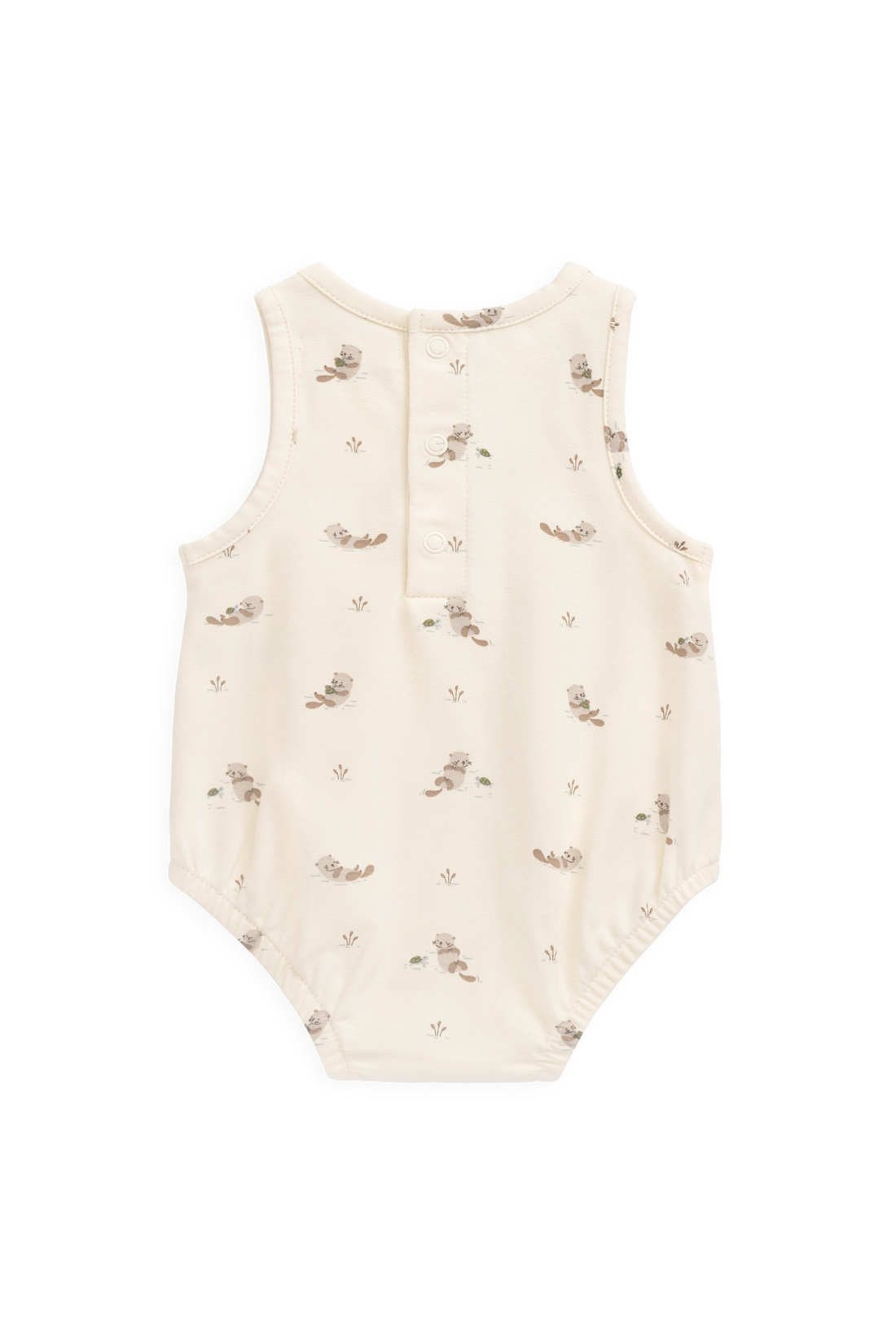Organic Cotton Lionel Playsuit - Otter Buddies Tofu Childrens Playsuit from Jamie Kay NZ