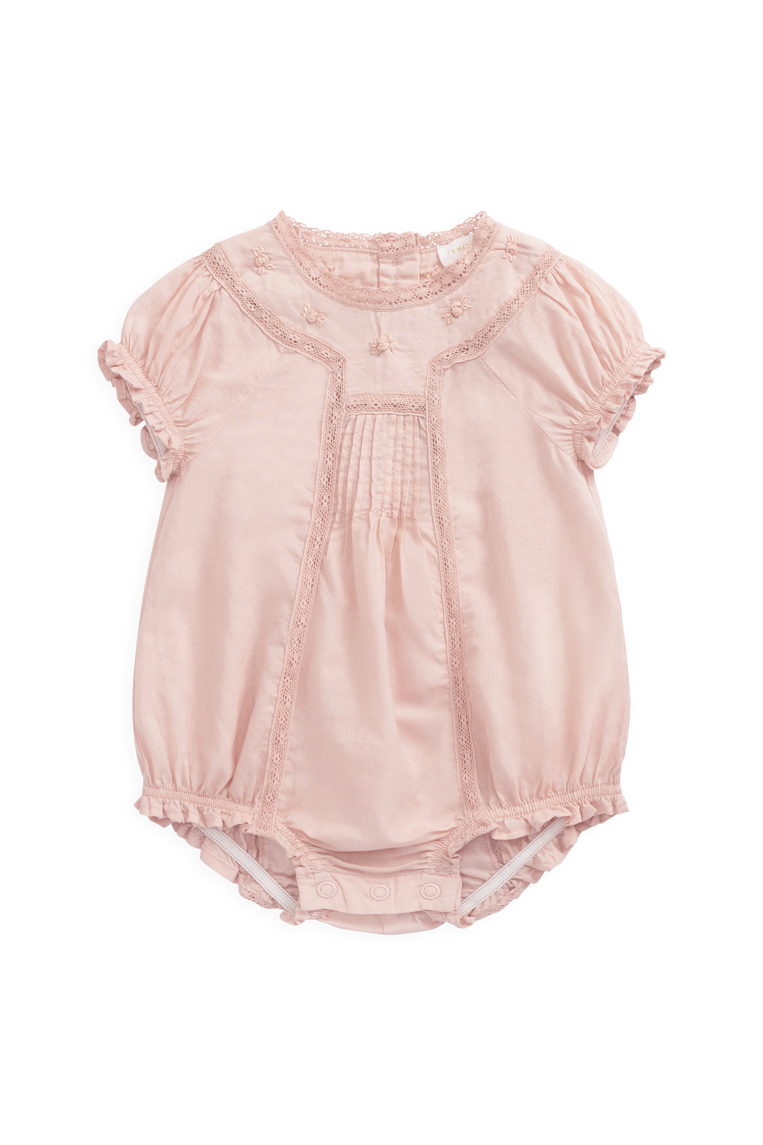 Organic Cotton Misty Playsuit - Shell Pink Childrens Playsuit from Jamie Kay NZ