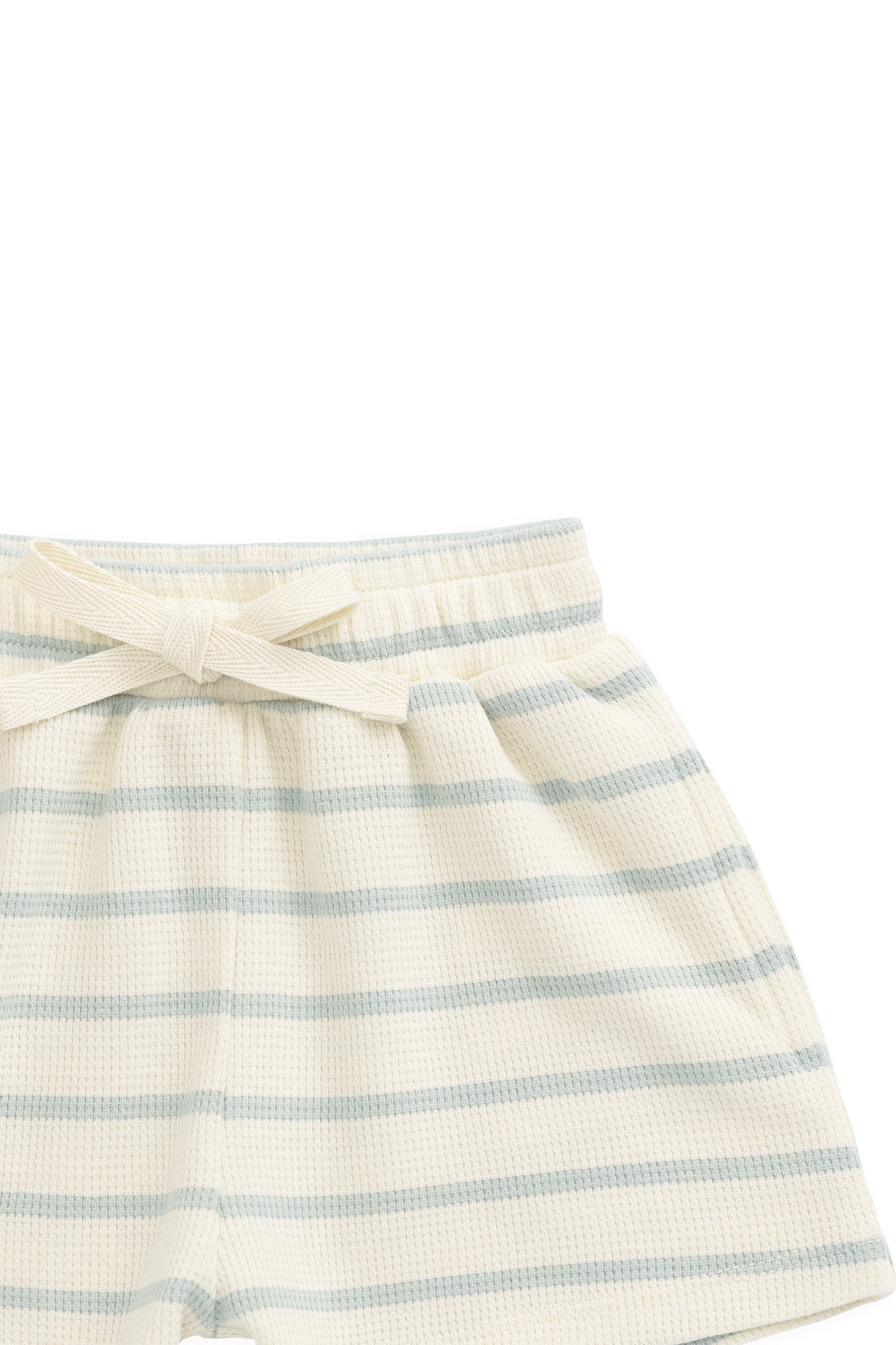 Organic Cotton Waffle Leith Short - James Stripe Reef/Cloud Childrens Shorts from Jamie Kay NZ
