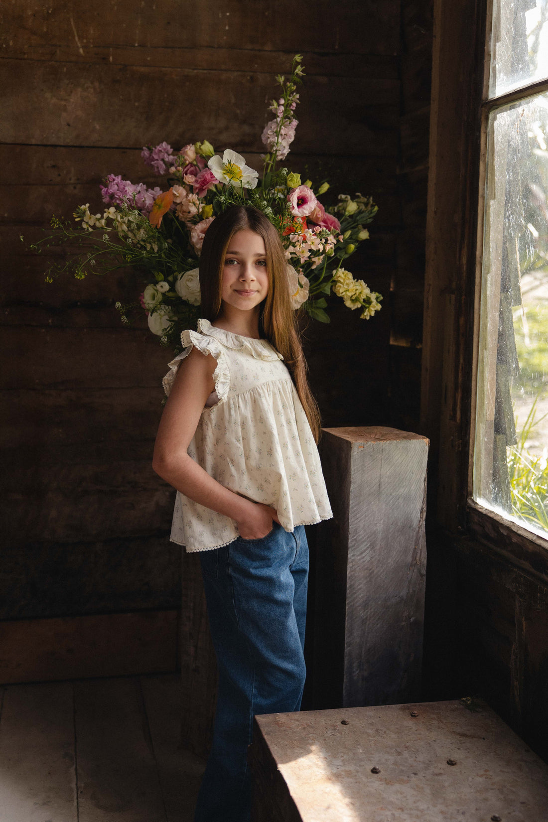 Organic Cotton Banks Blouse - Justine Orchid Childrens Top from Jamie Kay NZ