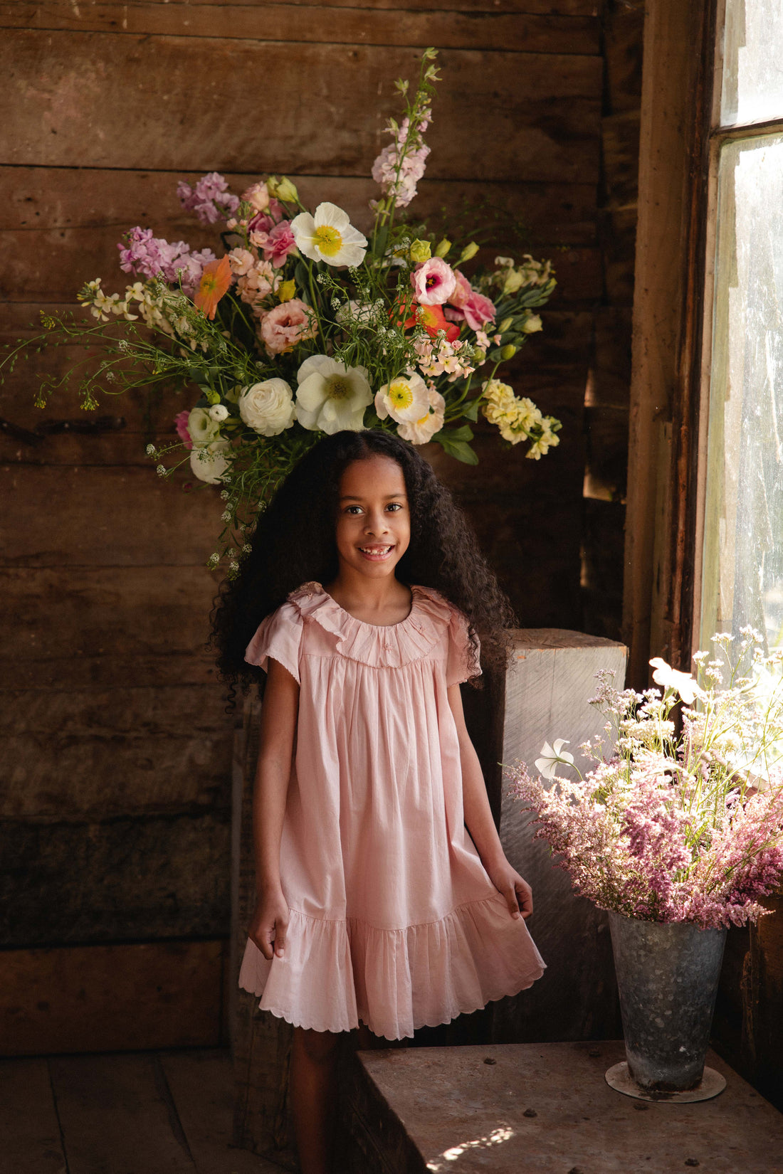 Organic Cotton Calianna Dress - Shell Pink Childrens Dress from Jamie Kay NZ