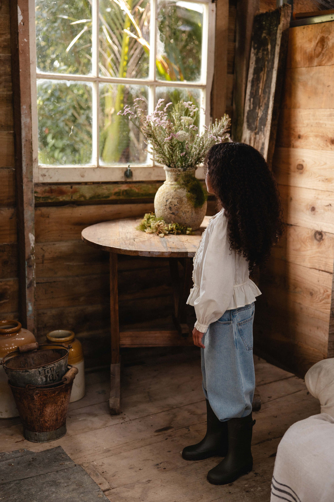 Organic Cotton Maylah Blouse - Vanilla Childrens Top from Jamie Kay NZ