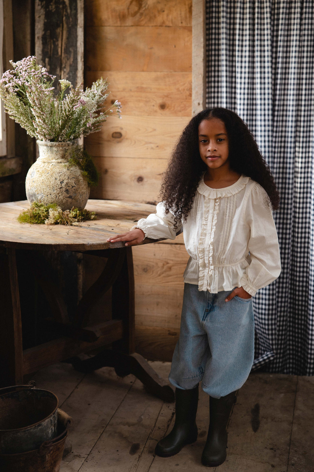 Organic Cotton Maylah Blouse - Vanilla Childrens Top from Jamie Kay NZ