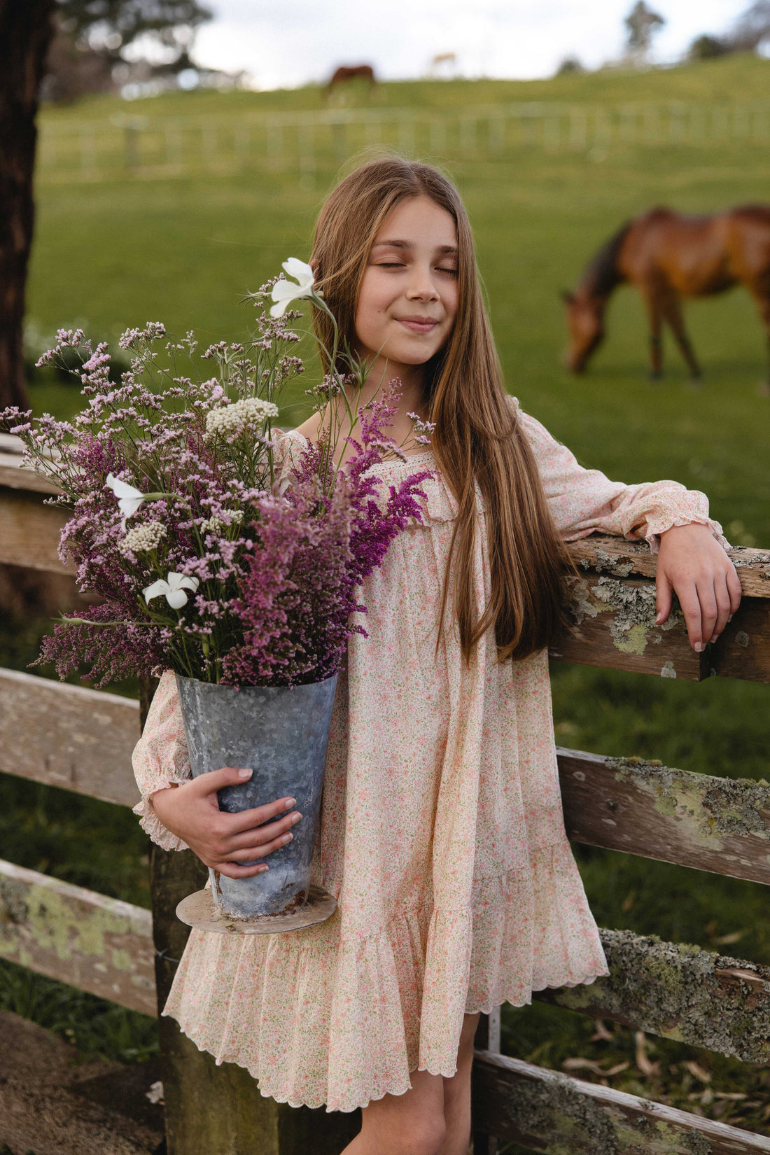 Organic Cotton Misty Dress - Flora Pink Childrens Dress from Jamie Kay NZ