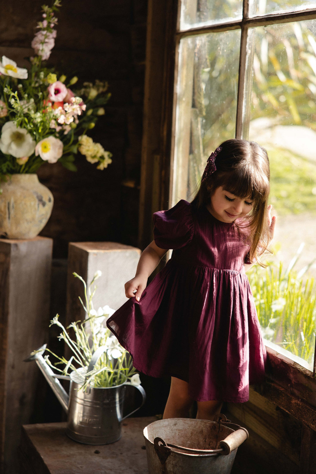 Organic Cotton Frannie Dress - Fig Childrens Dress from Jamie Kay NZ