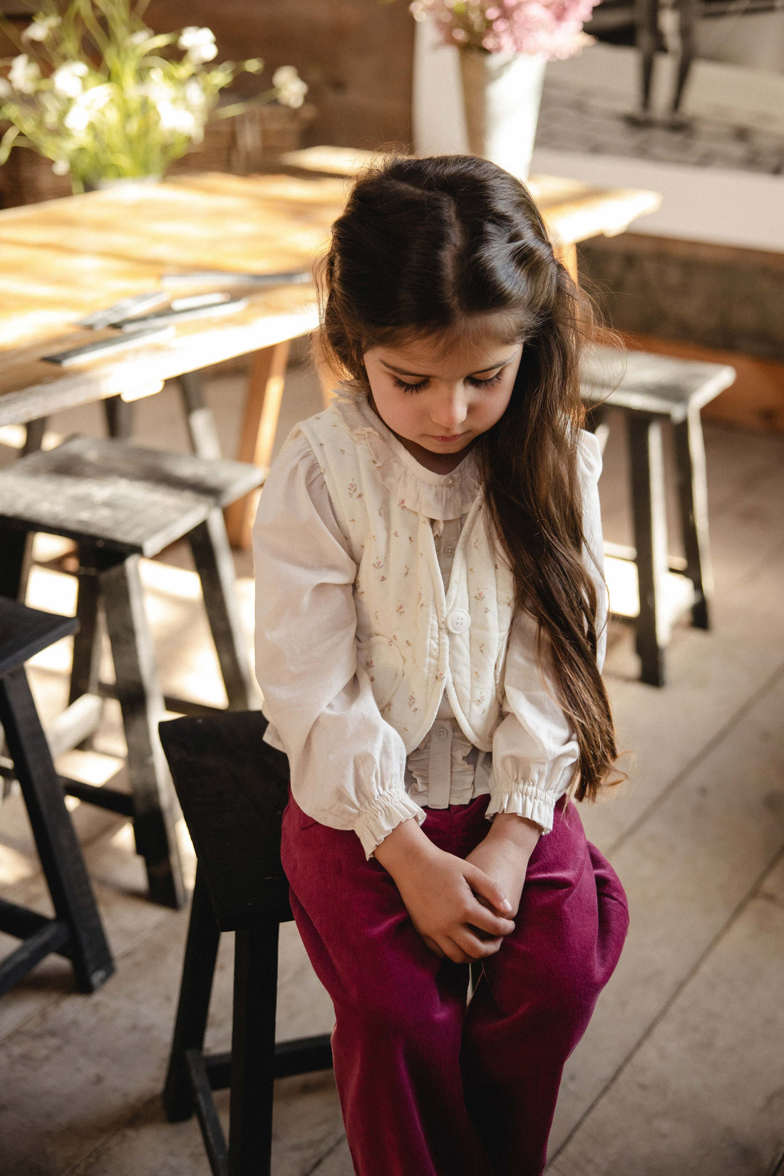 Organic Cotton Maylah Blouse - Vanilla Childrens Top from Jamie Kay NZ