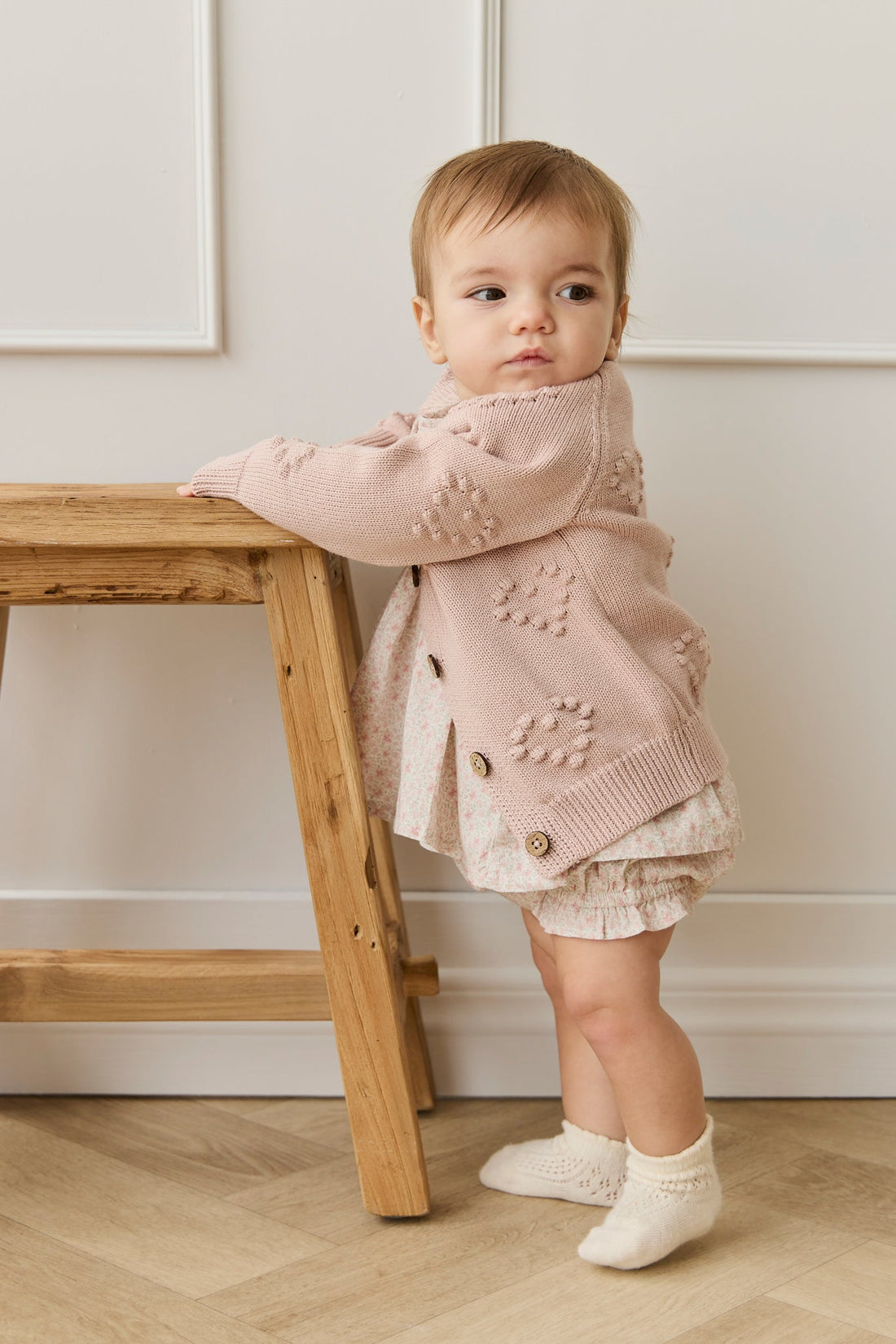 Organic Cotton Frill Bloomer - Claudette Rose Childrens Bloomer from Jamie Kay NZ