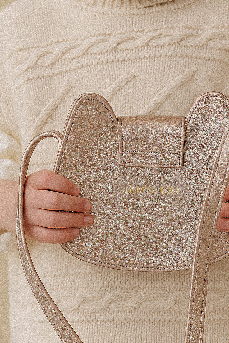 Jamie Kay Leather Suede Shoulder Bag - Rose Gold Childrens Bag from Jamie Kay NZ