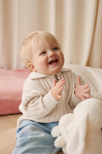 Wade Knitted Jumper - Cloud Childrens Hat from Jamie Kay NZ