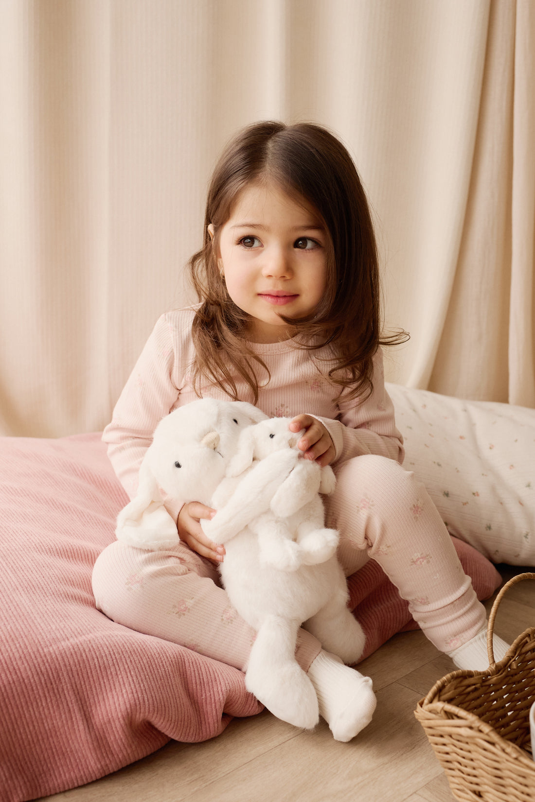 Organic Cotton Fine Rib Ellison Long Sleeve Pyjama Set - Simone Morganite Childrens Pyjama from Jamie Kay NZ