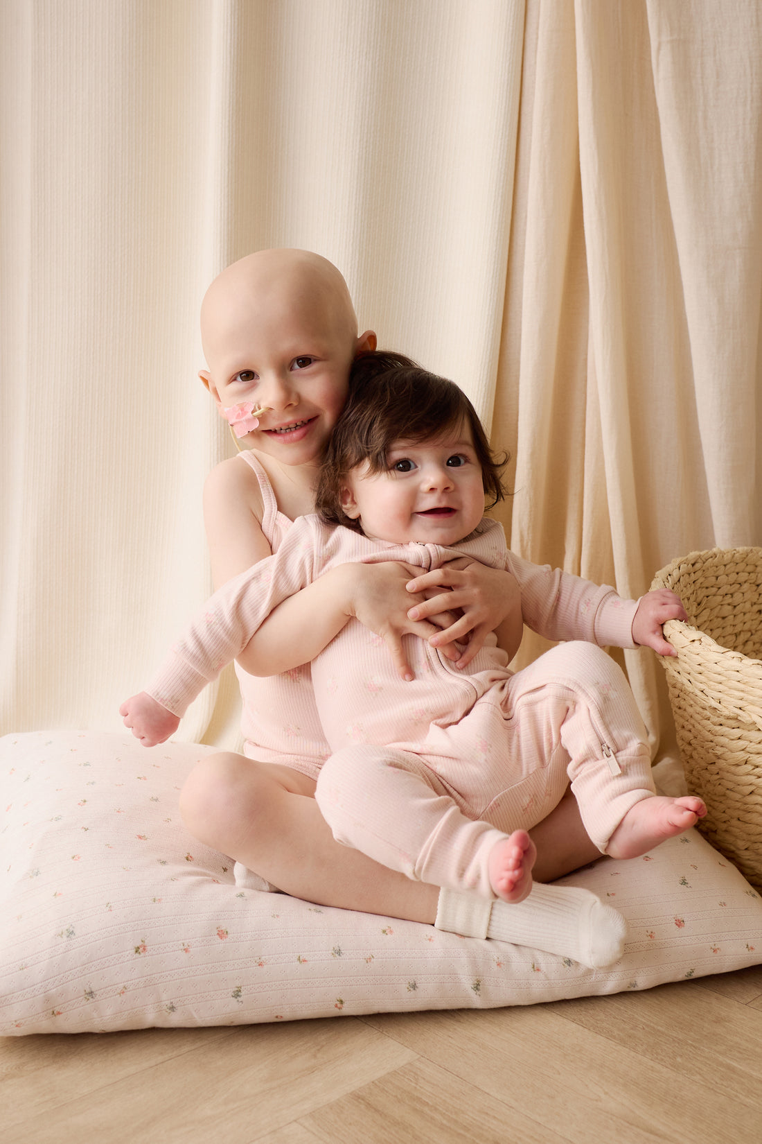 Organic Cotton Fine Rib Frankie Onepiece - Simone Morganite Childrens Pyjama from Jamie Kay NZ